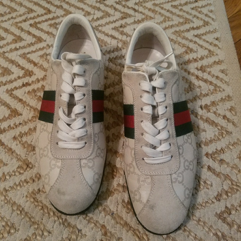 Authentic GUCCI GG Leather & Suede Sneakers